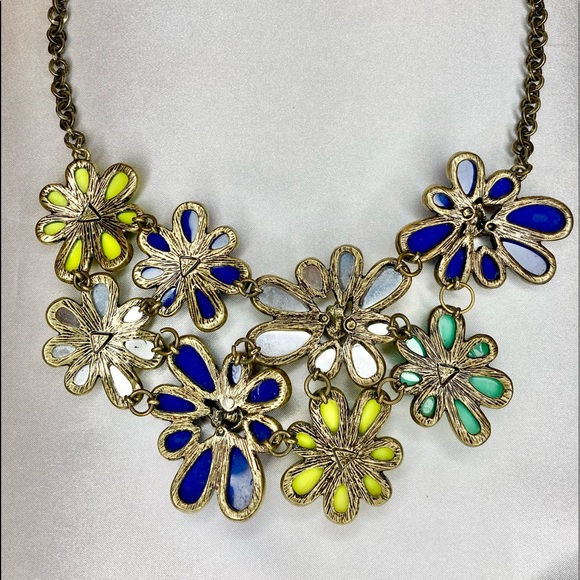 J Crew Necklace VTG Multi Color Floral Statement - Picture 5 of 5